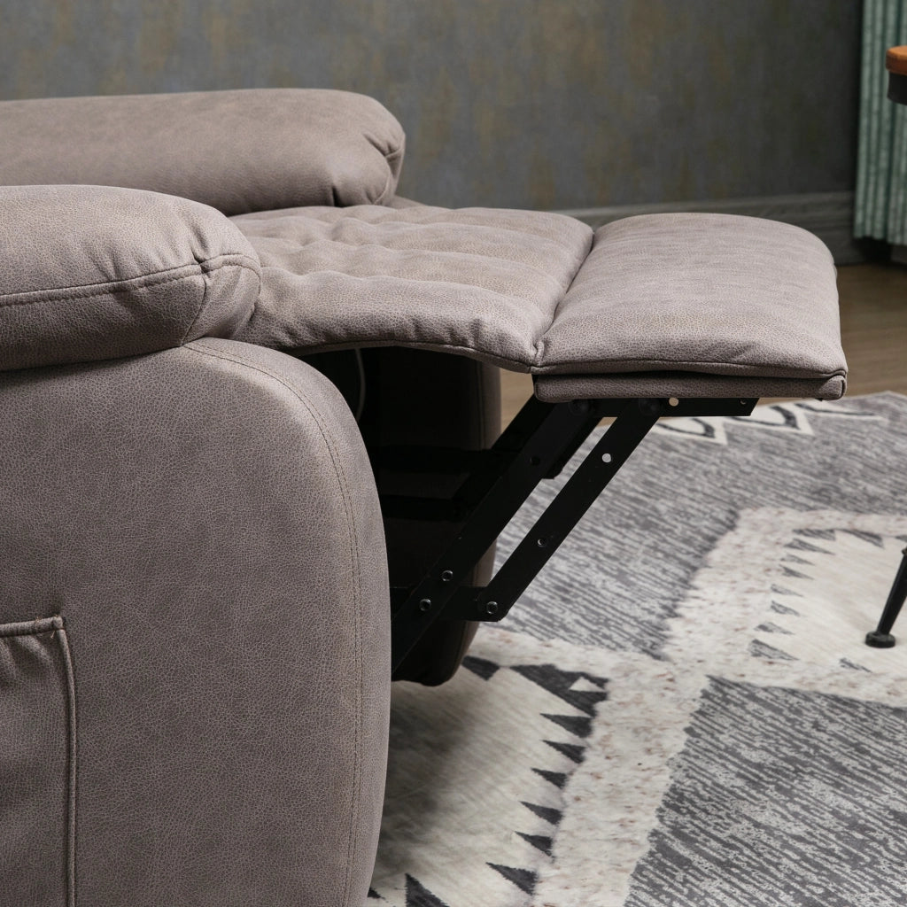 Poltrona relax reclinabile elettrica con poggiapiedi e telecomando ¨C zephmum ¨C 86x92x102 cm grigio
