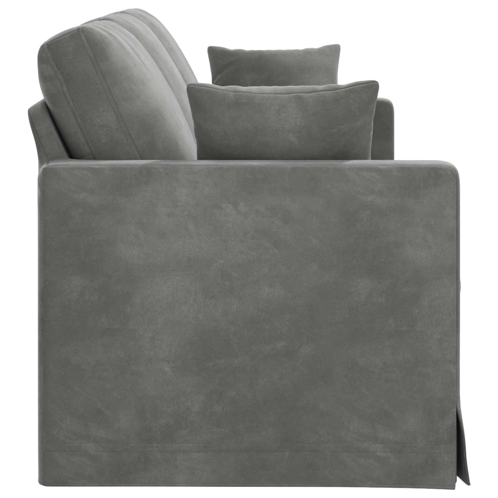 Divano Grigio scuro 198 x 78 x 80 cm Velluto