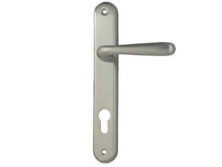 MANIGLIA GOCCIA PLACCA FORO YALE IN ZAMA FINIT. OTT. CROMO SATINATO- - mm.90 foro yale - 2 paio COTTALI