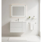 Base sospesa con cassetti cm 100 mod. TRIO CANNETTATO - Bianco Opaco