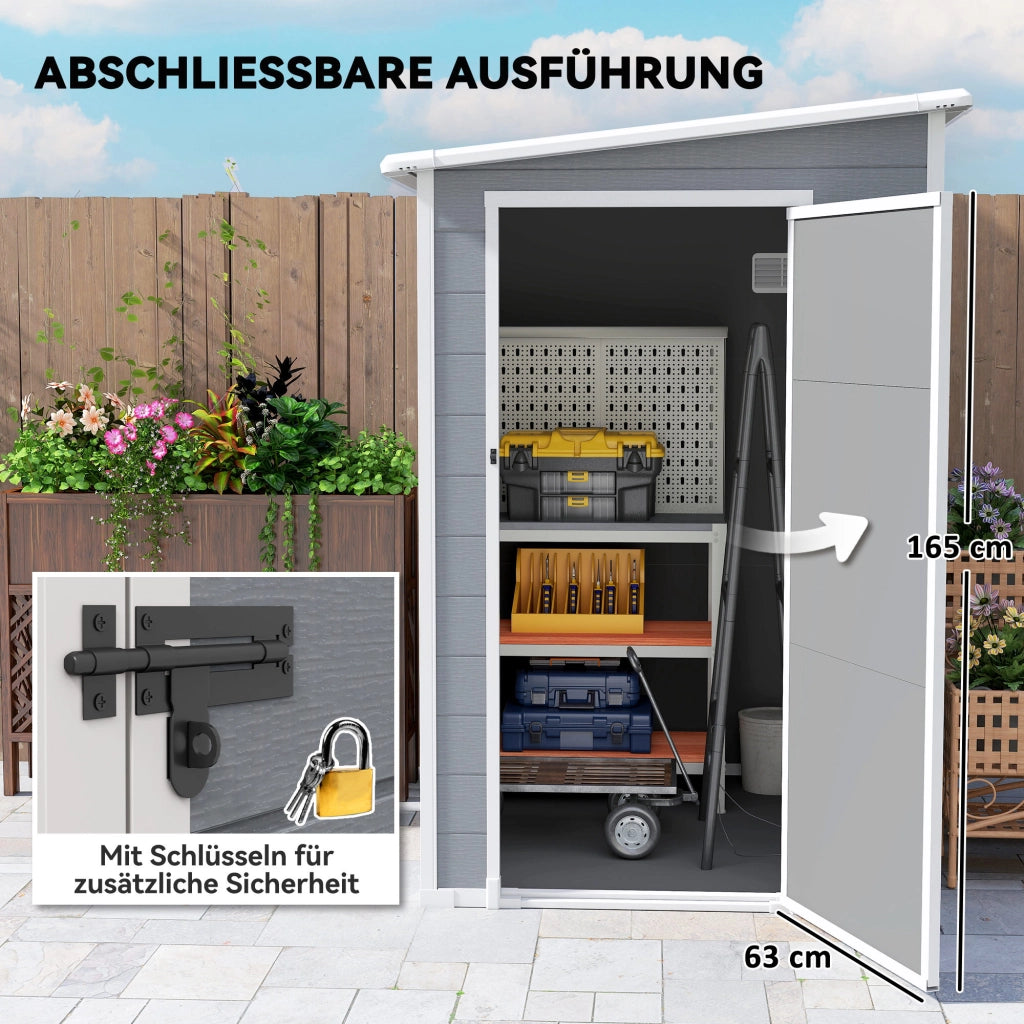Casetta da giardino in alluminio ¨C Minimal ¨C 122x149x192 cm grigio