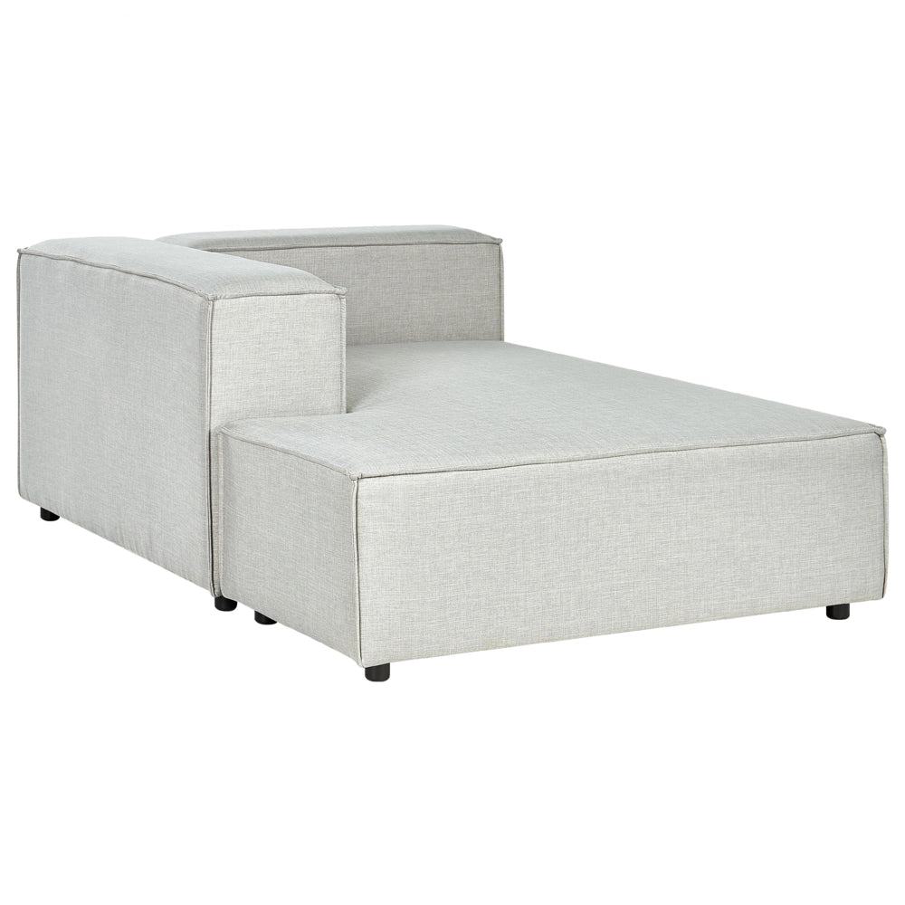 Divano modulare a destra Divano angolare componibile a 3 posti in lino grigio con gambe nere Soggiorno moderno