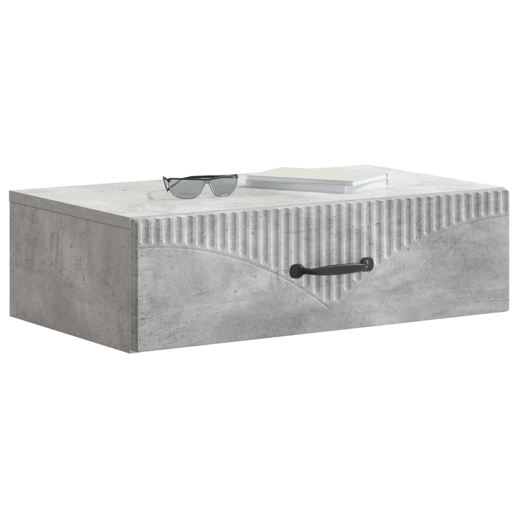 Tavolino da Parete Laterale Grigio Cemento 59 x 34,5 x 17 cm 898998