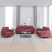 Set di Divani 3 pz con Cuscini Rosso Vino in Tessutocod mxl 107211