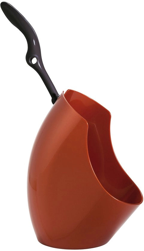 set di spazzole moderne per il bagno - con spazzola rotonda e manico curvo per la pulizia del sifone - Colore: coperchio metallic - Dimensioni: 190 x 110 x 375 mm - Prodotto in Germania