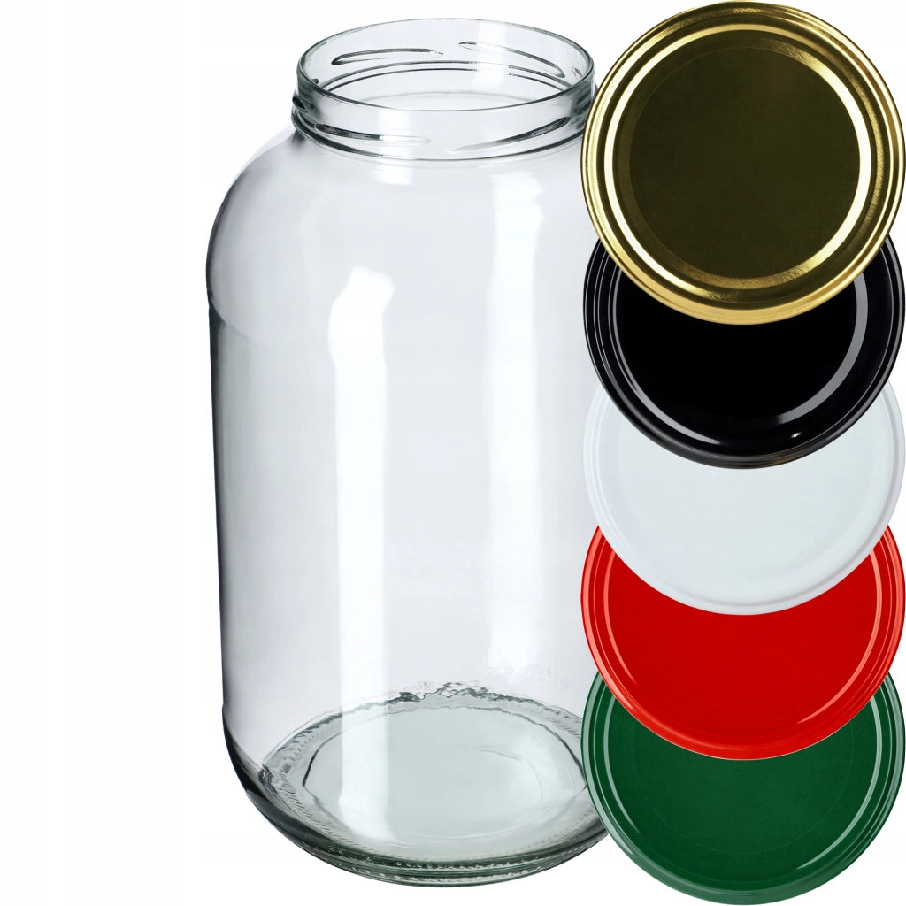 Barattoli in vetro KADAX da 4 litri per miele e conserve, coperchi, 1 pz. Diametro 100