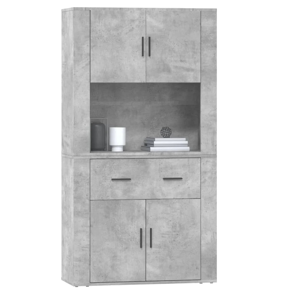 Buffet credenza cassettiera armadio mobile contenitore organizer cucina soggiorno salotto alto legno ingegnerizzato grigio 02_0034729