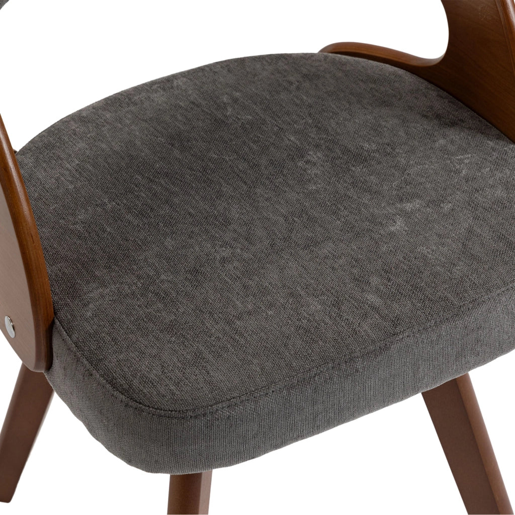 Sedia da Pranzo Girevole Set da 2 con Seduta Imbottita 360° e Schienale Ergonomico in Lino Grigio