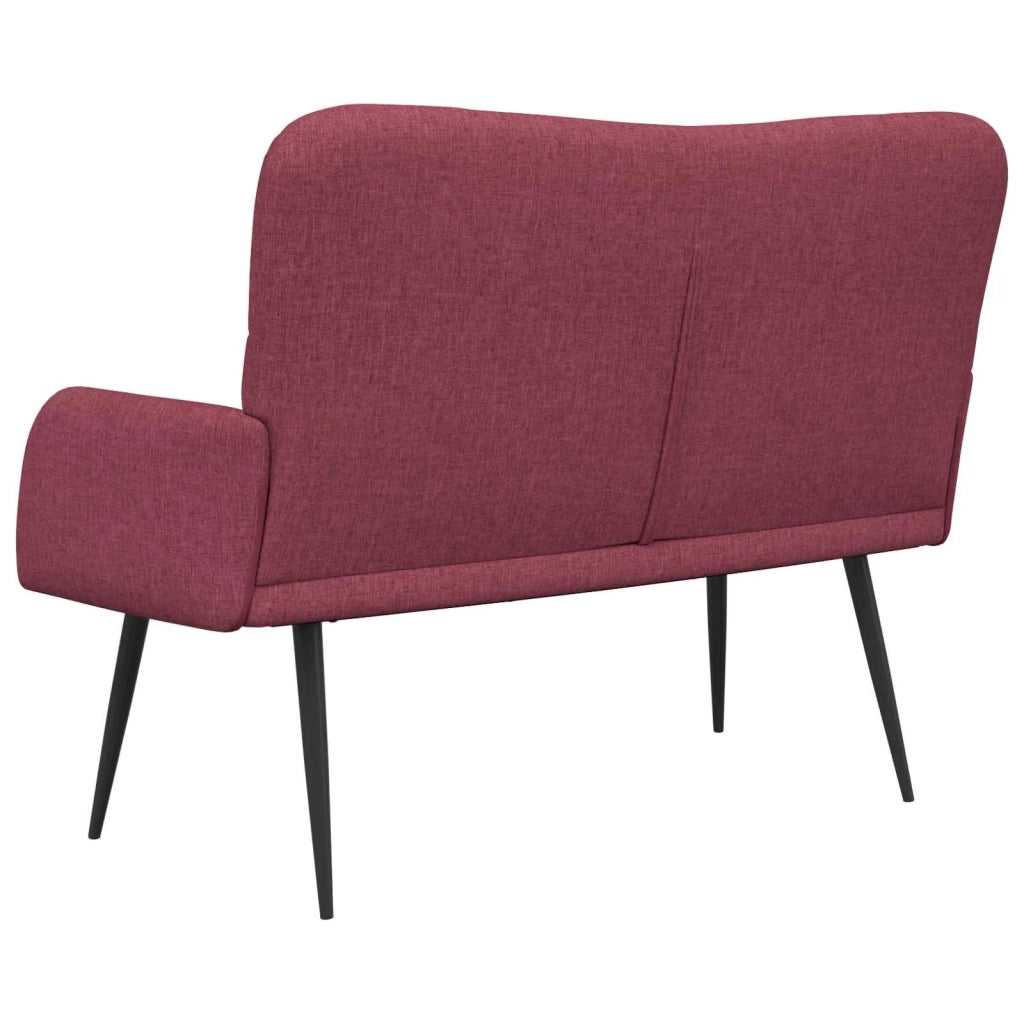 Sofa a Due Posti Rosso vino 115 x 61 x 87 cm Tessuto
