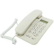 Trade Shop - Telefono Fisso Display Lcd Monocromatico Visualizzazione Numero Data Ora Sveglia -