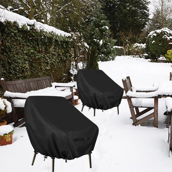 2 copie coprisediale per sedie, impermeabile, borsa di stoccaggio, sedie da giardino, sedie da balcone, coprisediale con 4 ganci, sedie da giardino, coprisediale, protezione UV, impermeabile al vento, impermeabile all'acqua, 89 x 97 x 74 cm