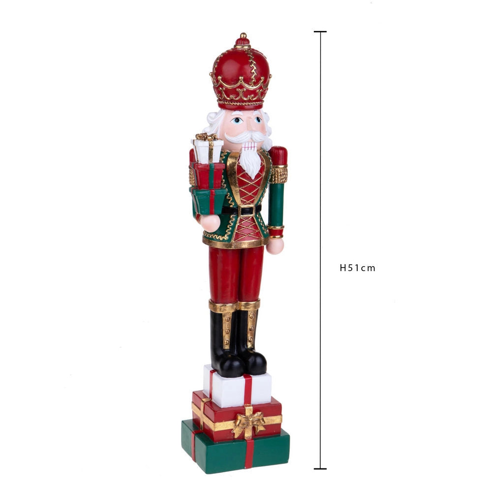 Schiaccianoci Natalizio su Pacchi Dono 51 cm
