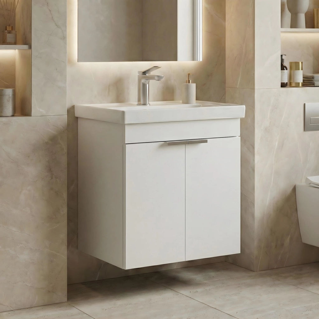 Mobile lavabo "Desna 50" - 50 x 38 x 58 cm - Bianco opaco