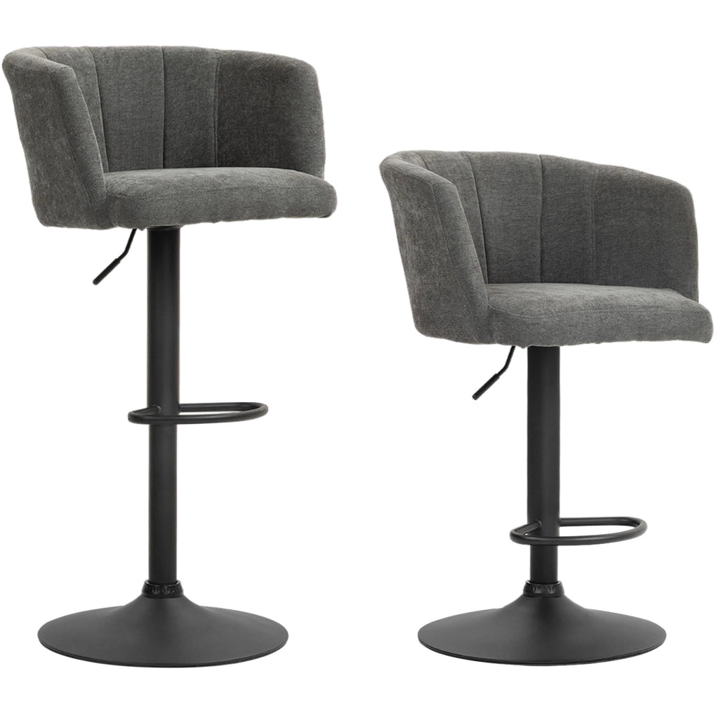 Set di 2 sgabelli da bar girevoli grigio scuro