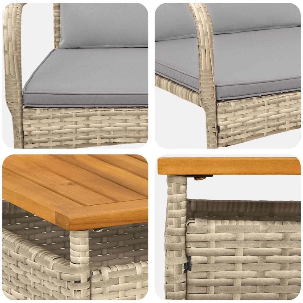 Set da giardino Beige polyrattan 42025105