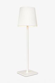 Lampada da tavolo LED bianca 5W ricaricabile con pannello solare e cavo USB, 40 cm, luce calda/fredda/naturale, sensore crepuscolare, batteria 2000mAh