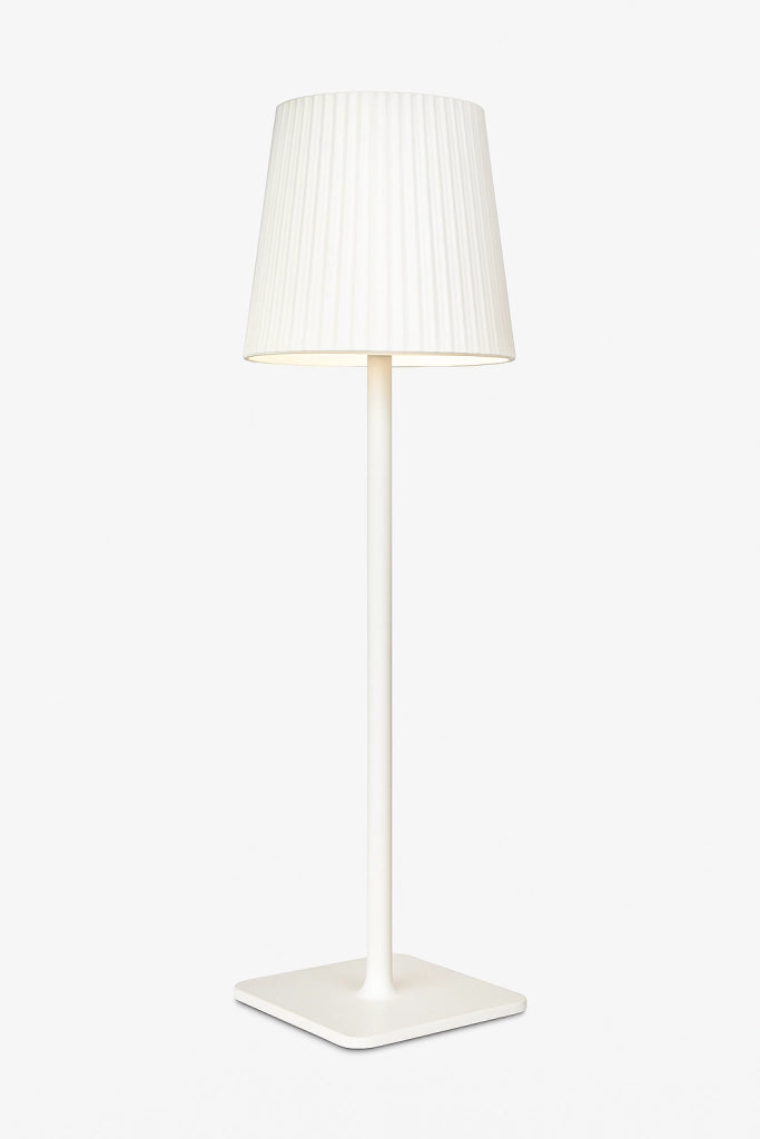 Lampada da tavolo LED bianca 5W ricaricabile con pannello solare e cavo USB, 40 cm, luce calda/fredda/naturale, sensore crepuscolare, batteria 2000mAh