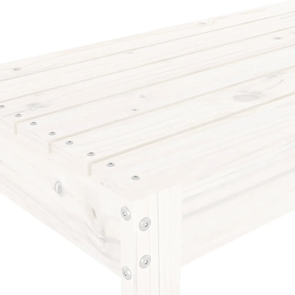 Panchina da Giardino | Panca da Giardino Bianca 80x38x45 cm Legno Massello di Pino