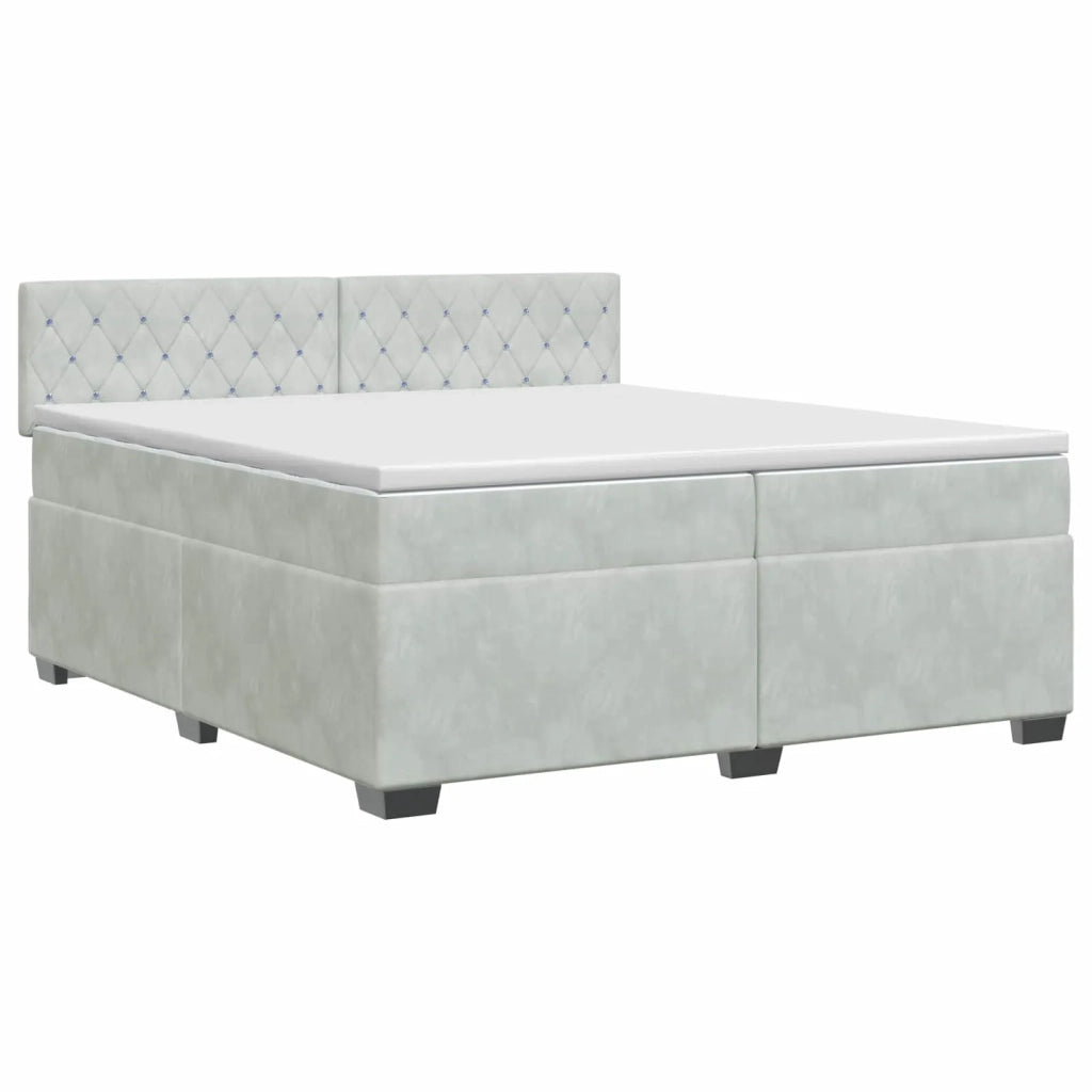 Letto box spring con materasso Grigio Chiaro 200 x 200 cm 3450776