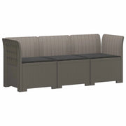 Divano da giardino 3 posti con cuscini in look rattan PP 3443831