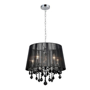 Italux Cornelia lampadario cristallo nero cromo 5xE14