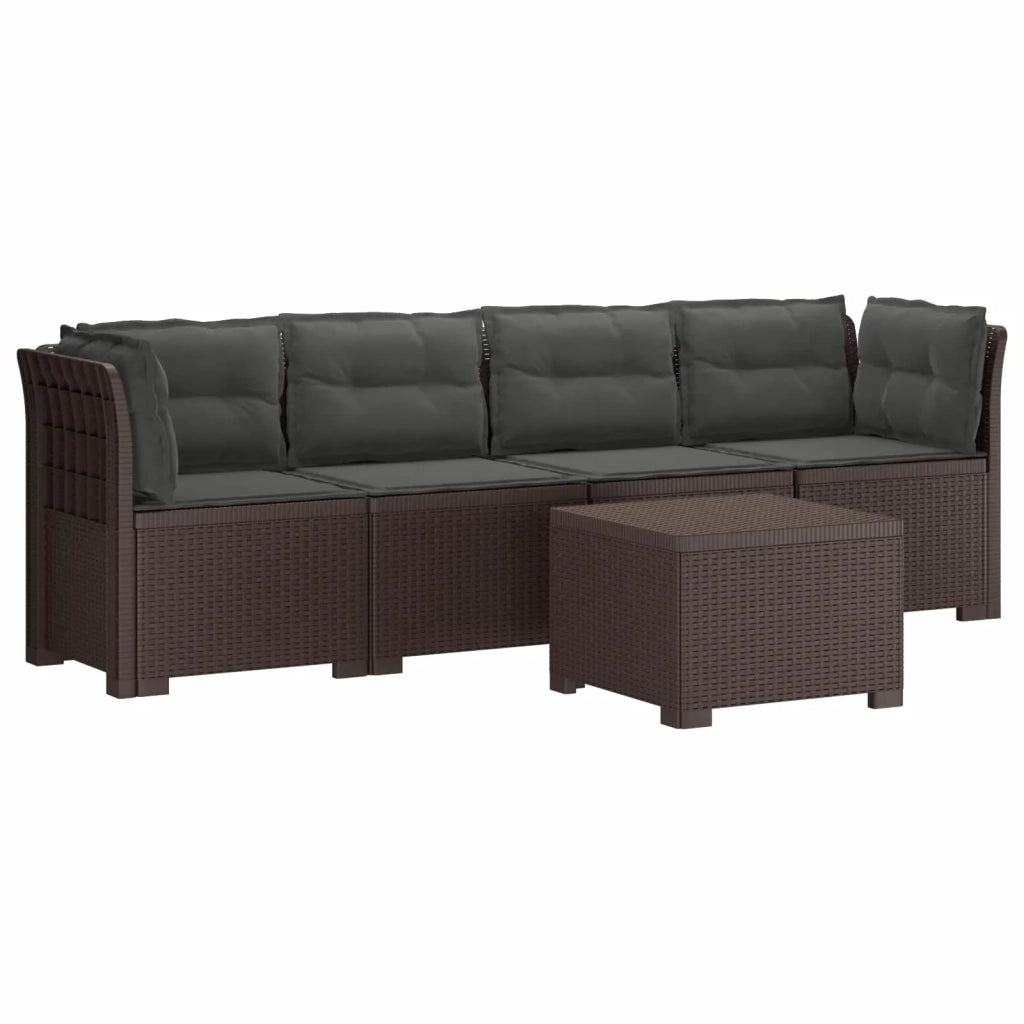Divano da Giardino a 4 Posti con Cuscini in Stile Rattan PP 3443875