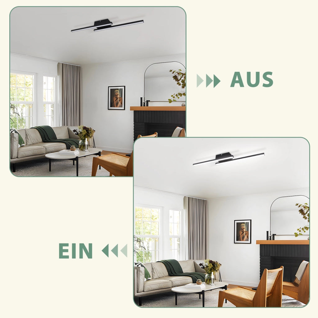ZMH Lampada da Soffitto LED 6500K Fredda Moderna 12W 61 5cm per Soggiorno Sala da Pranzo Ufficio