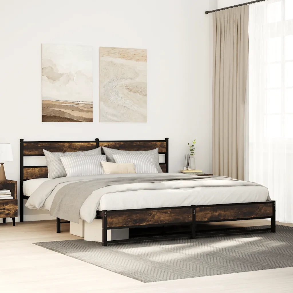 Giroletto senza Materaso in Metallo Rovere Fumo 183x213 cm 3308487