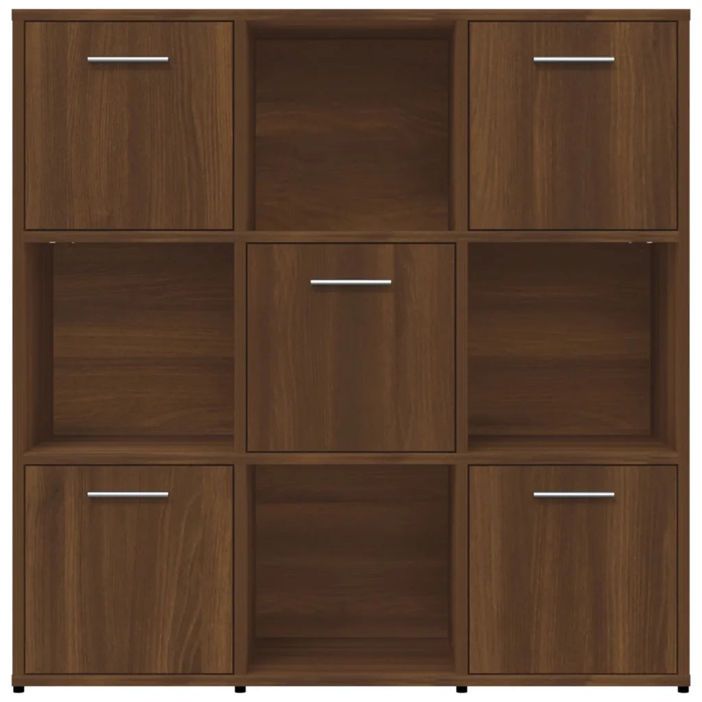 Libreria-Scaffale per Libri-Mobile di Stoccaggio Rovere Marrone 90x30x90 cm in Legno Multistrato