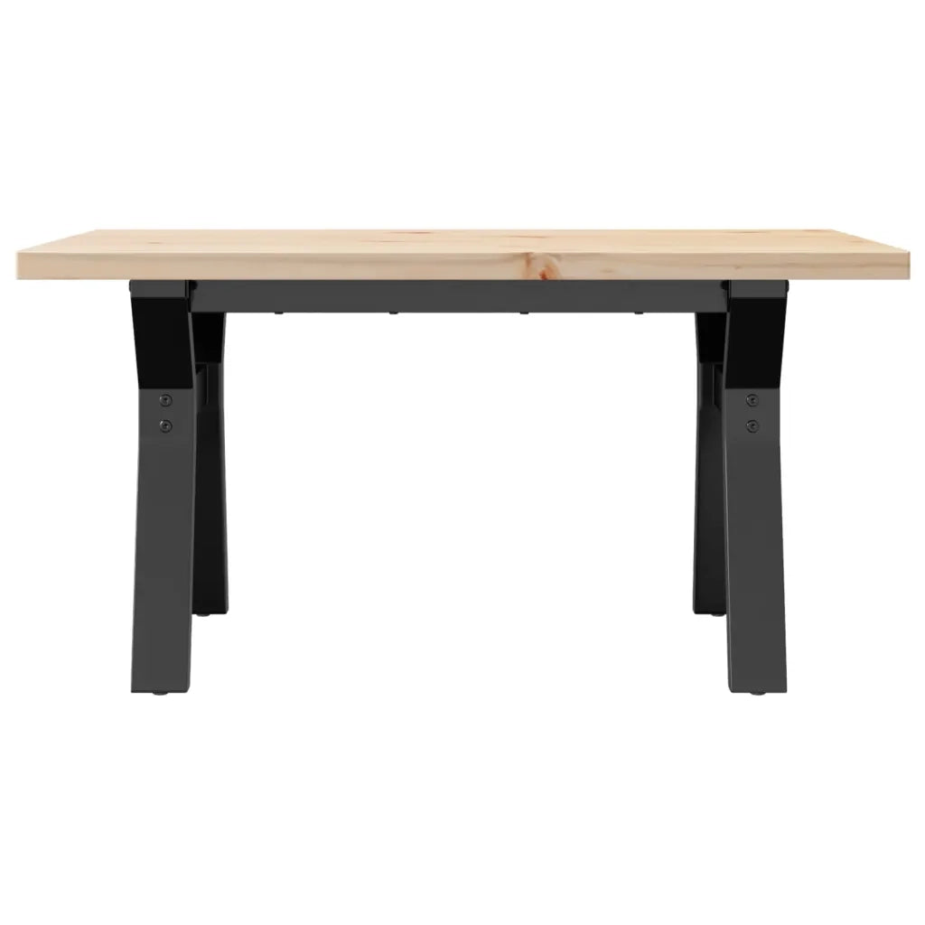 Tavolino Salotto Telaio a Y 80x50x40,5 cm Legno Pino e Acciaio 3282772