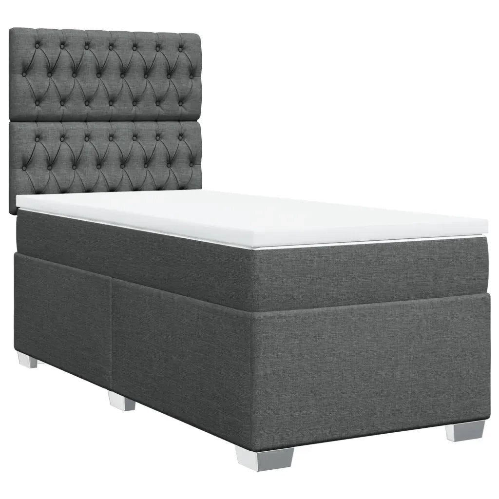 Giroletto a Molle con Materasso Grigio Scuro 90x200 cm Tessuto 3292679