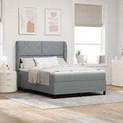 Letto a molle con materasso Grigio chiaro 140 x 190 cm Tessuto 3340620