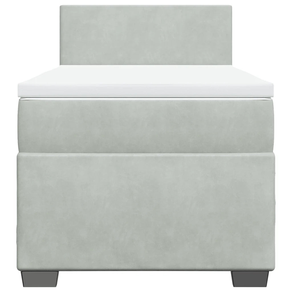 Giroletto a Molle con Materasso Grigio Chiaro 90x190 cm Velluto 3288480
