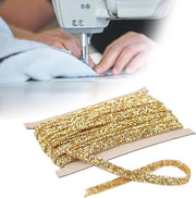 Fascia di strass in oro di 10 metri - larghezza 1 cm - autoadesiva - per cucito e artigianato