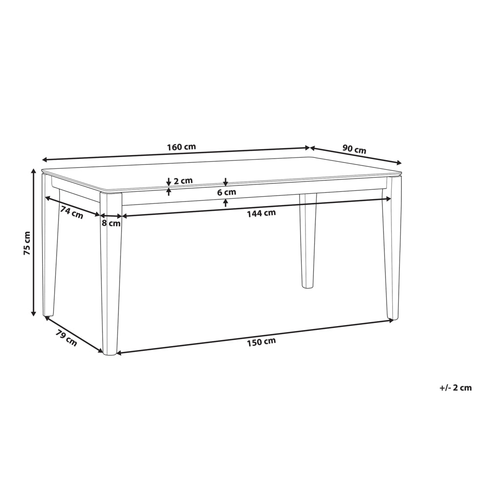 Tavolo da pranzo impiallacciato noce scuro 160 x 90 cm Rettangolare Stile tradizionale