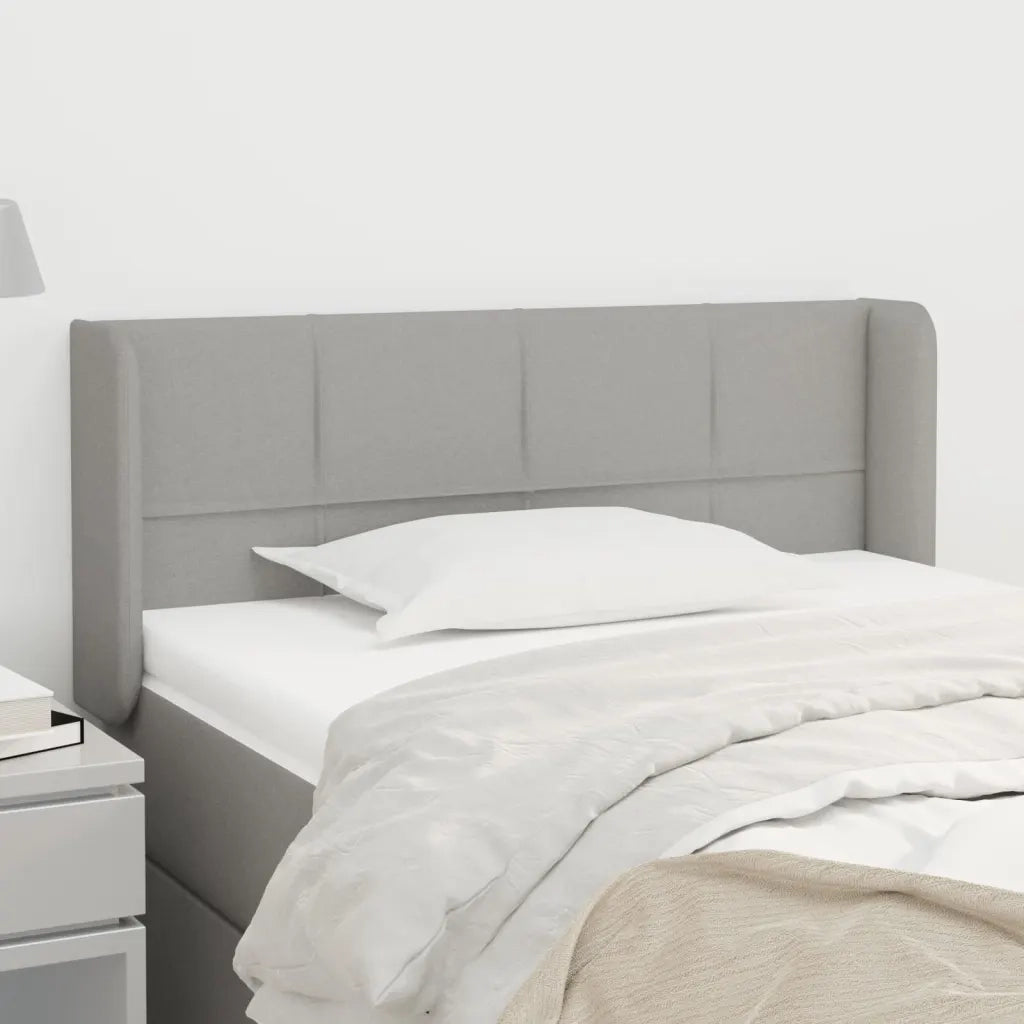 Testiera ad Orecchio-Testata con Orecchie Grigio Chiaro 83x16x78/88 cm in Tessuto 744623