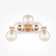 Applique Contemporanea Dallas Metallo Oro 5 Luci Diffusori Ambra