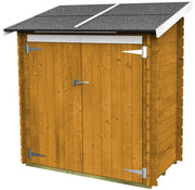 Casetta Box da Giardino per Attrezzi 155x85 cm con Porta Doppia Cieca in Legno Castagno