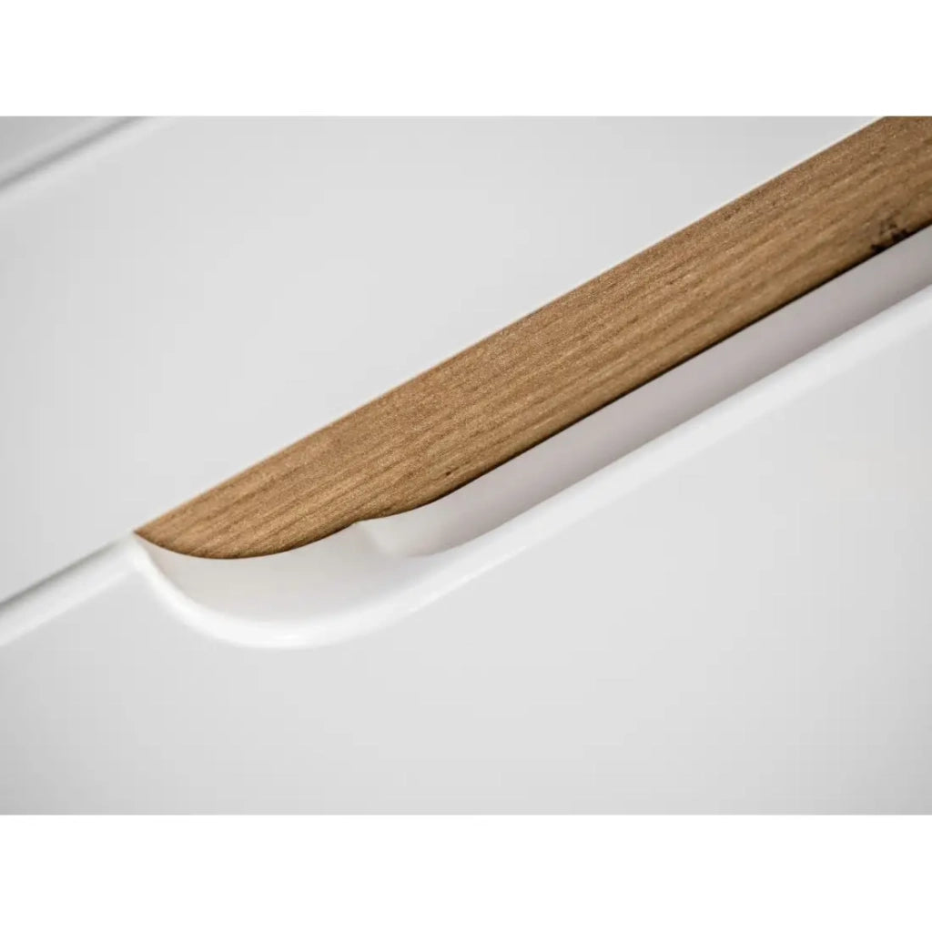 Mobile bagno ERBANO – Rovere chiaro e bianco lucido – 35x35 cm – 1 porta – Da appendere