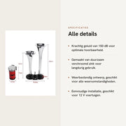 Fischertechnik - 150 dB - Doppio Fischio - Doppia Campana - 12 Volt - Auto/Truck/Auto da Cura - Resistente alle Vibrazioni e Duraturo - Claxon