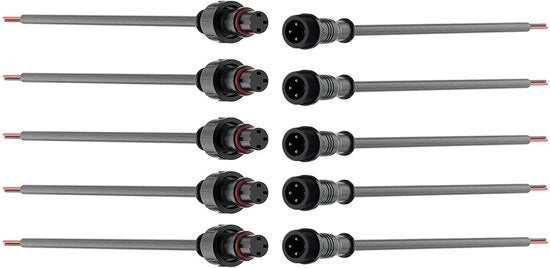 Connectori acqua-resistenti 3-polghi 5 coppie maschio/femmina 3-trasformatore con cavo di 18 AWG per estensione di LED-strip
