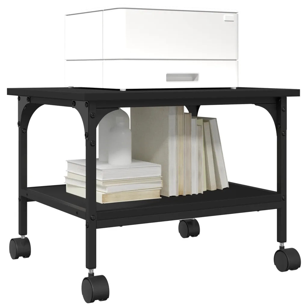 Supporto per Stampante 2 Livelli Nero 50x40x38 cm Multistrato 842281