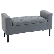 Sedia imbottita con contenitore ¨C zephmum ¨C 116x44x58 cm, Grigio chiaro