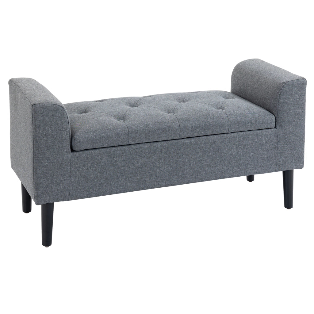 Sedia imbottita con contenitore ¨C zephmum ¨C 116x44x58 cm, Grigio chiaro