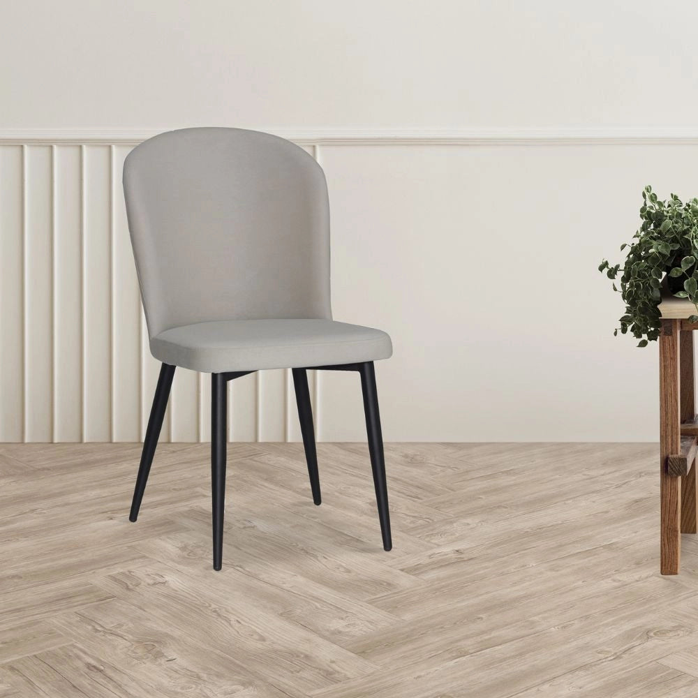 Set 4 Sedie Barka in tessuto grigio con piedi neri – Comfort morbido e design