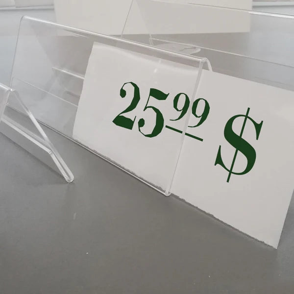Segnaposto in plexiglass con base a V portanome eventi congressi - 20 x 8 x 8