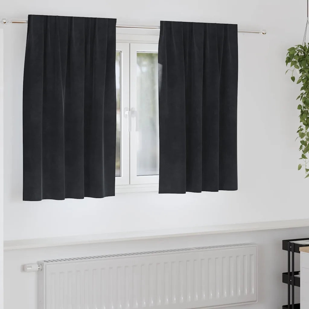 Tende oscuranti 2 pcs Nero 140 x 140 cm Velluto 4107168