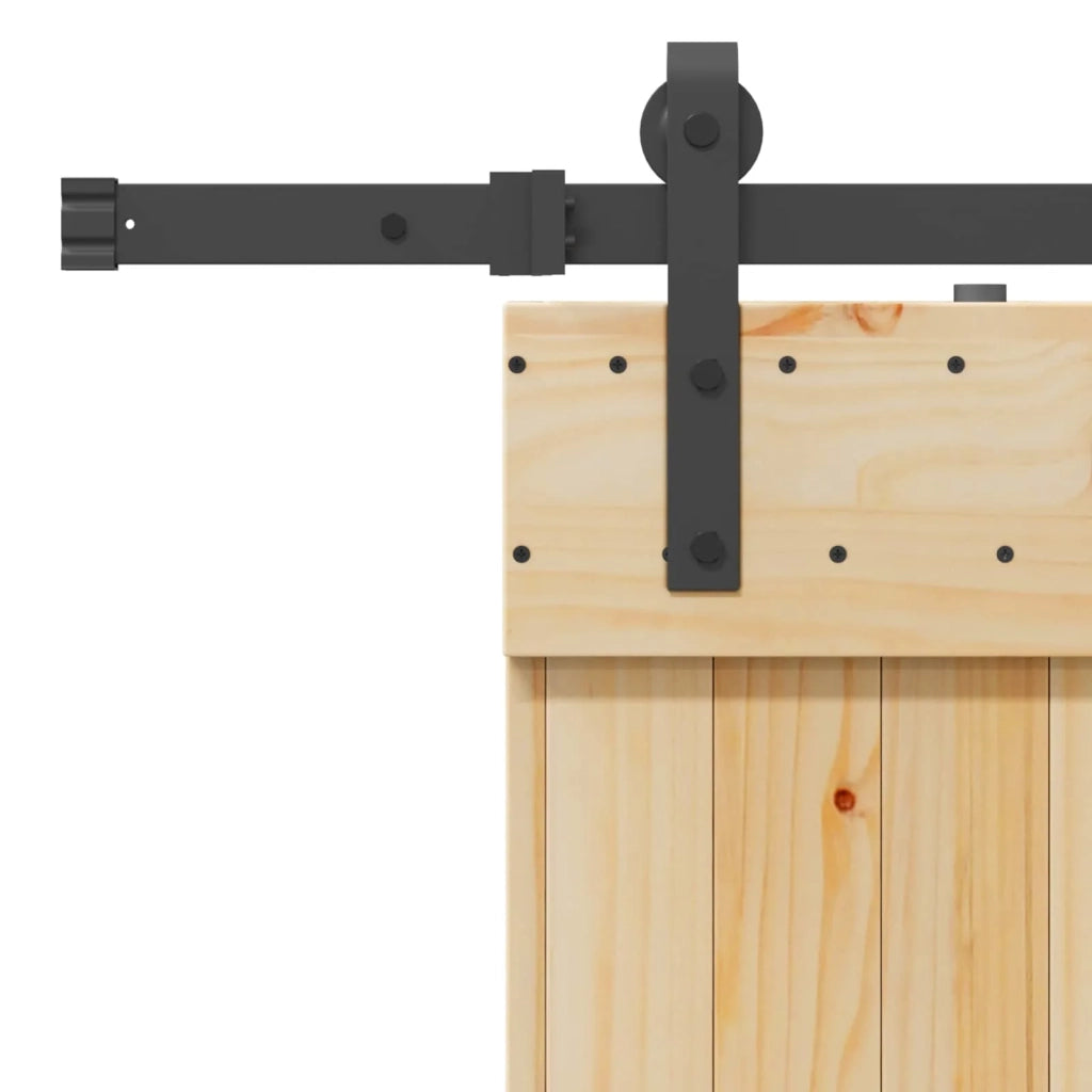 Porta scorrevole NARVIK Naturale e Nero 100 x 210 cm (213,5 cm)