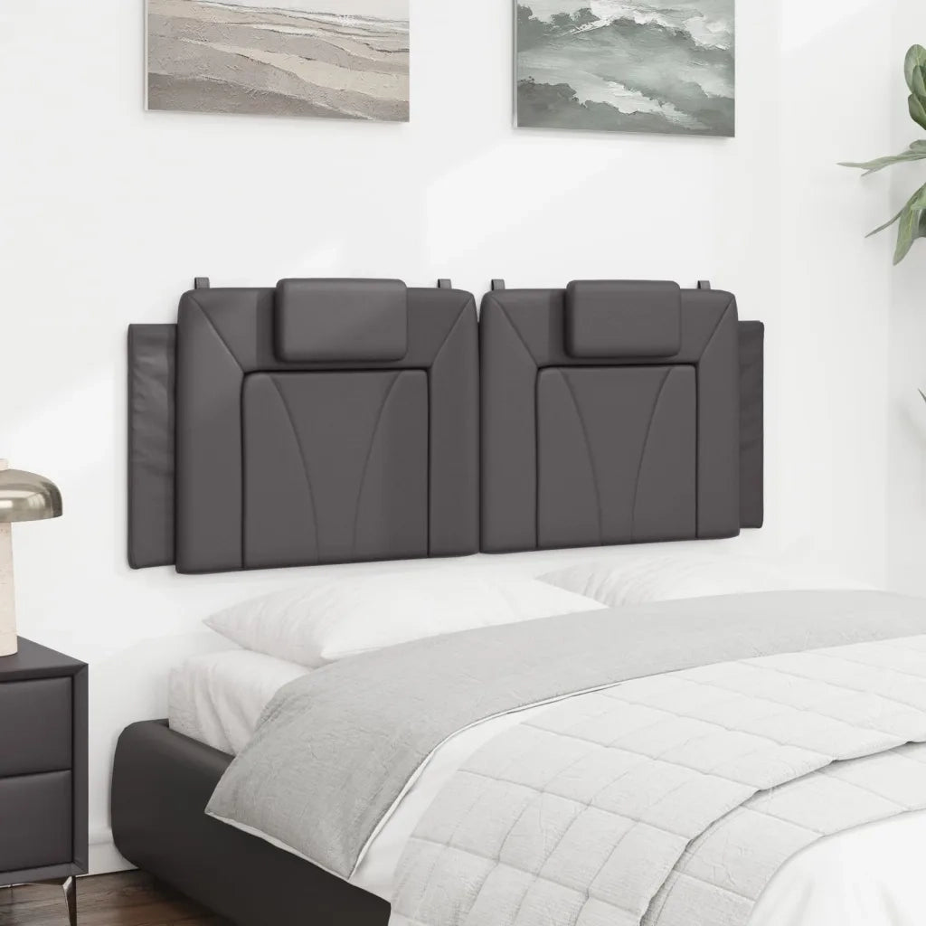 Cuscino Testiera Viana Grigio 120 cm in Similpelle 374784