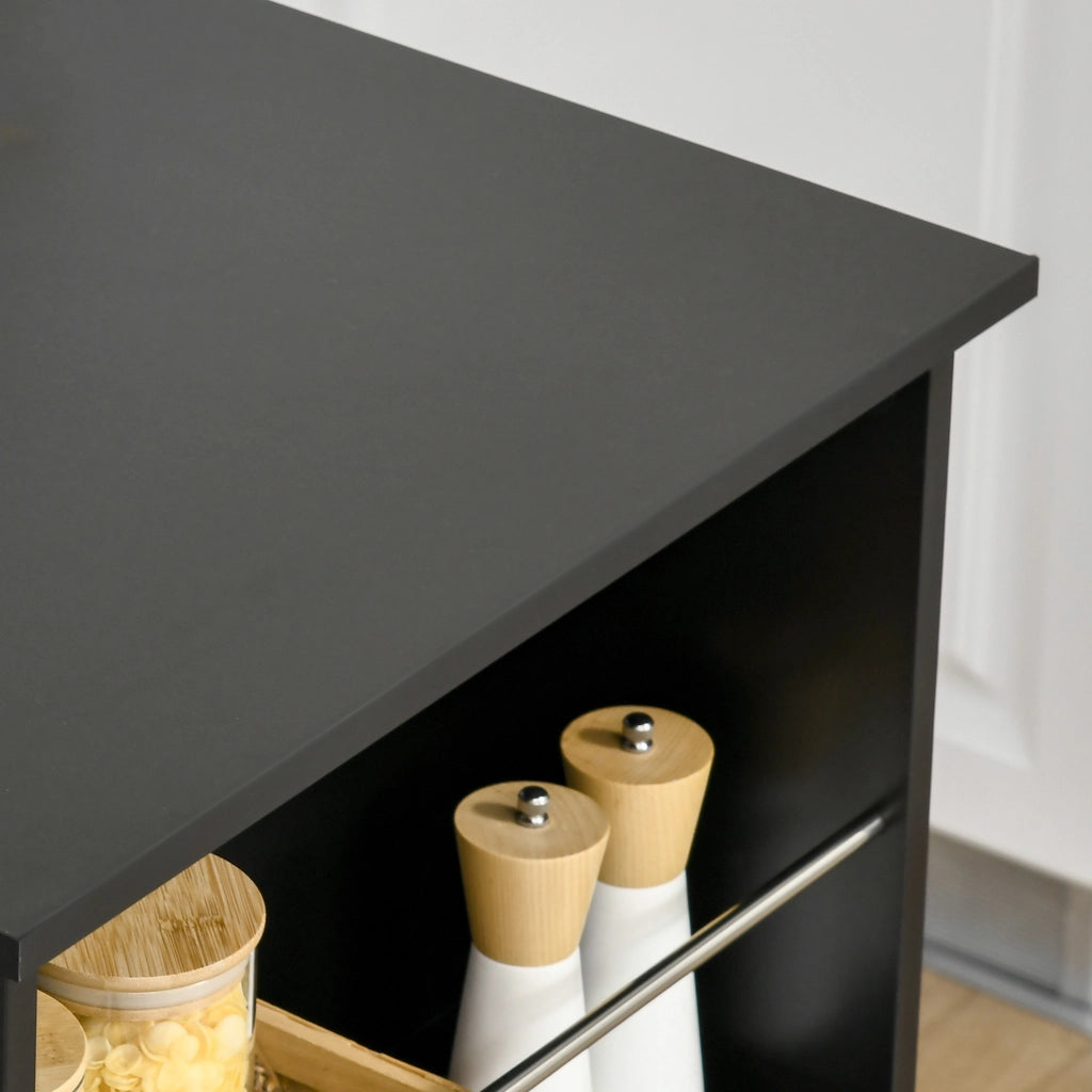 Tavolo alto da cucina con 3 ripiani ¨C Xylo ¨C Nero 112x57x106 cm